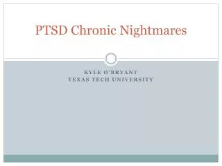 PTSD Chronic Nightmares