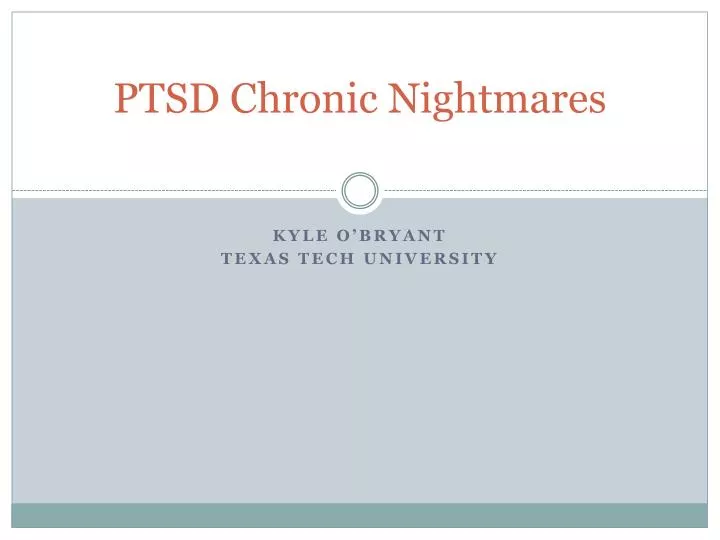 ptsd chronic nightmares