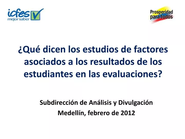 qu dicen los estudios de factores asociados a los resultados de los estudiantes en las evaluaciones