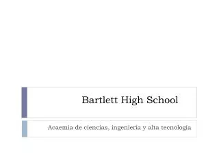 bartlett high school