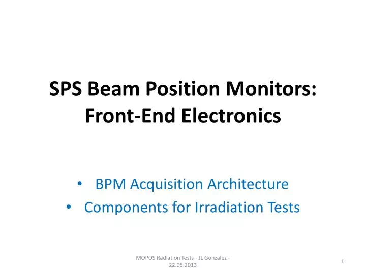 sps beam position monitors front end electronics