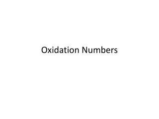 oxidation numbers