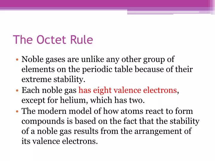 the octet rule