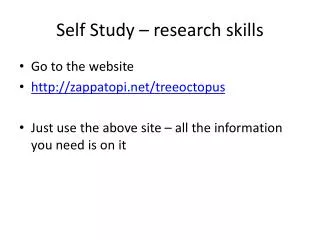 Self Study – research skills