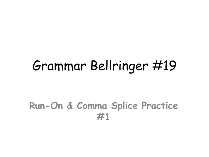 grammar bellringer 19