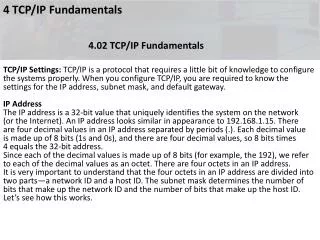 4 TCP/IP Fundamentals