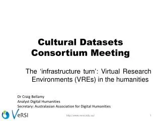 Cultural Datasets Consortium Meeting