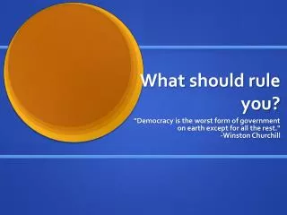 what should rule you