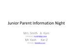 Junior Parent Information Night - slide 1