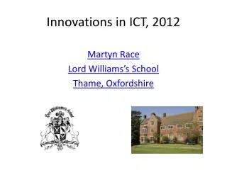 Innovations in ICT, 2012