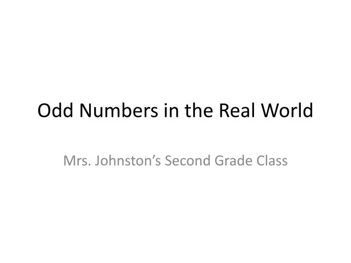 odd numbers in the real world