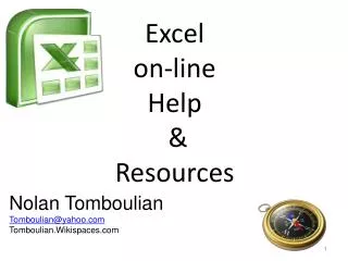 Excel on-line Help &amp; Resources