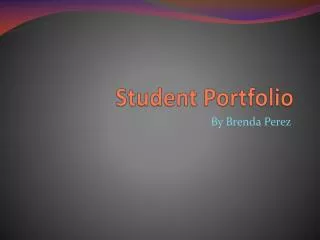 Student Portfolio