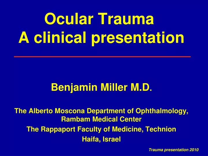 ocular trauma a clinical presentation