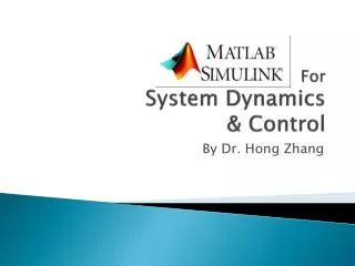 For System Dynamics &amp; Control