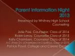 Parent Information Night 2013 - slide 1