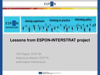 Lessons from ESPON-INTERSTRAT project