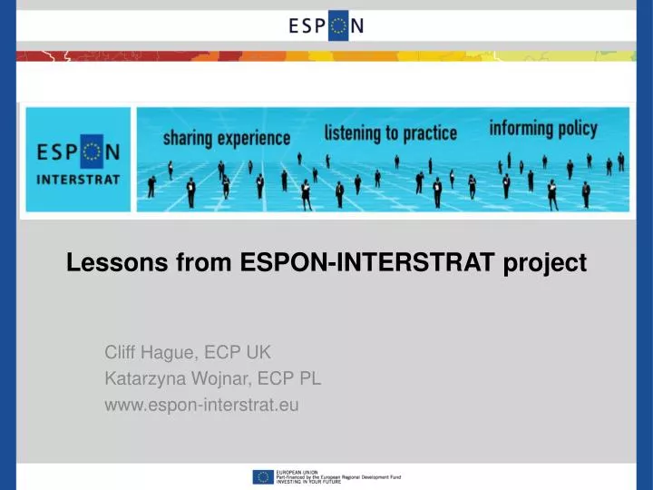 lessons from espon interstrat project
