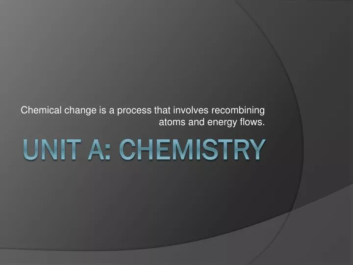 chemical change is a process that involves recombining atoms and energy flows