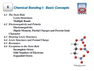 Chemical Bonding I: Basic Concepts