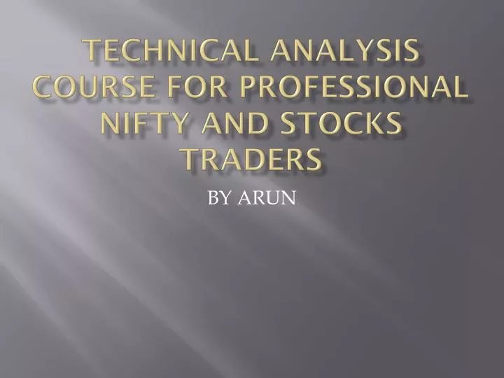 technical analysis course for professional nifty and stocks traders