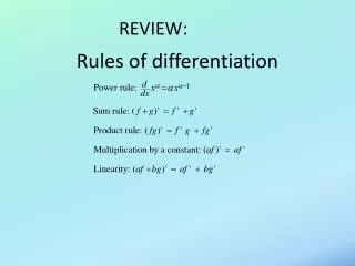 Rules of differentiation