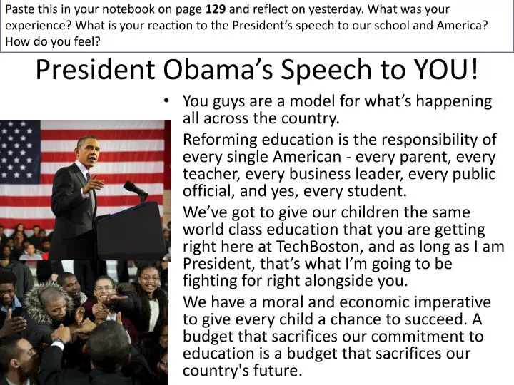 president obama s speech to you