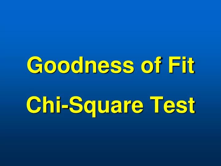 goodness of fit chi square test