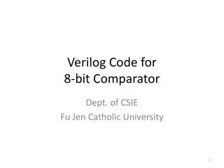 Verilog Code for 8-bit Comparator