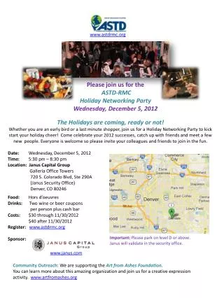 Please join us for the ASTD-RMC Holiday Networking Party Wednesday, December 5, 2012