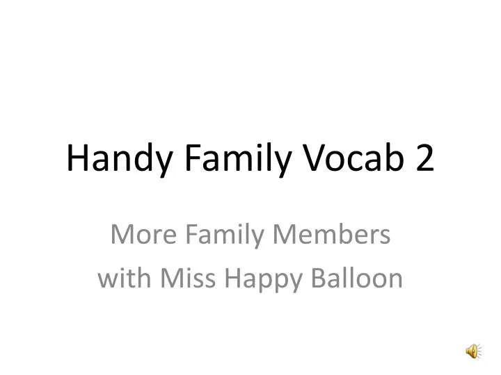 handy family vocab 2