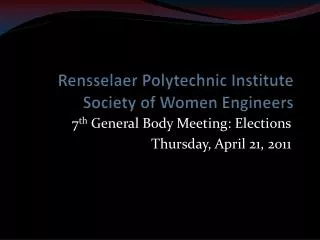 Rensselaer Polytechnic Institute Society of Women Engineers