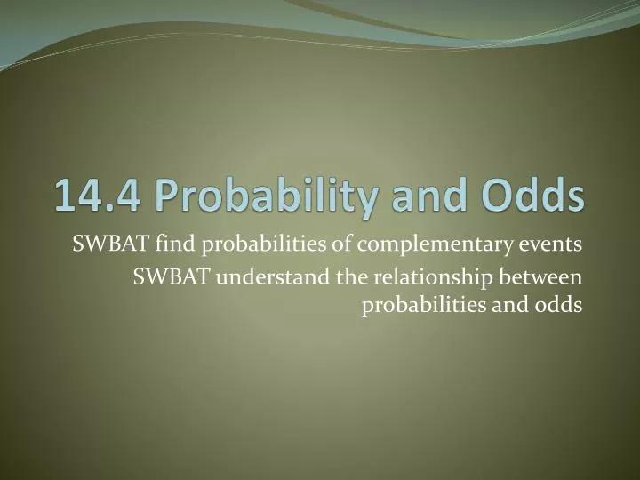 14 4 probability and odds