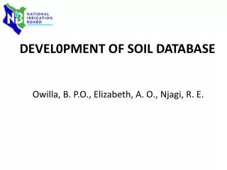 DEVEL0PMENT OF SOIL DATABASE