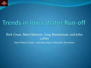 Trends in Iowa Water Run-off
