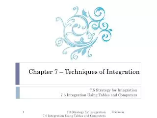 chapter 7 techniques of integration