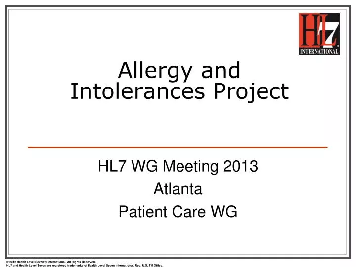 allergy and intolerances project