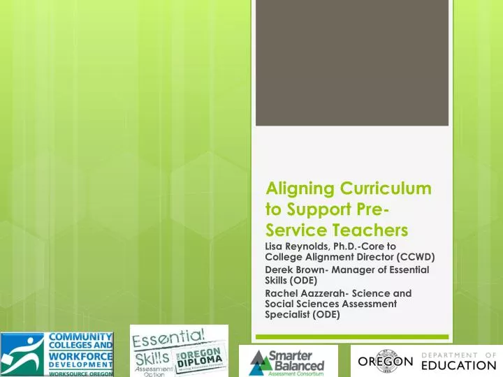 aligning curriculum to support pre service teachers