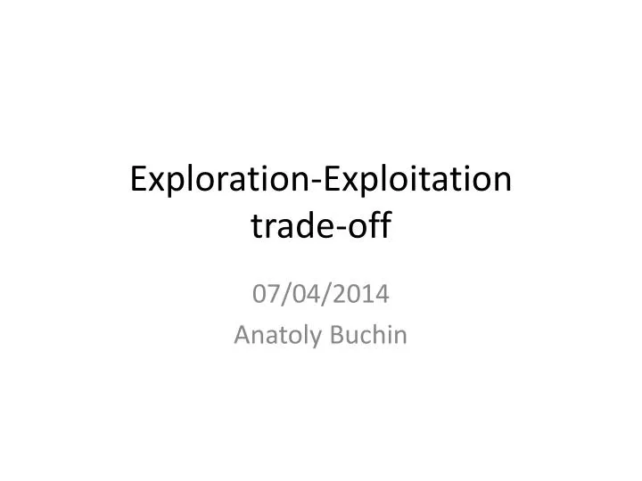 exploration exploitation trade off