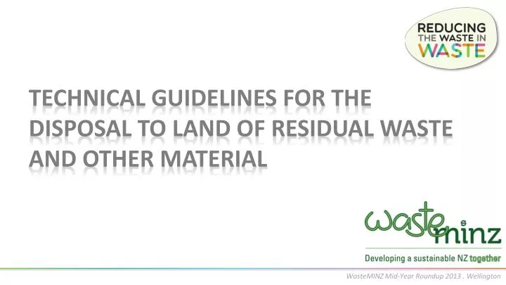 technical guidelines for the disposal to land of residual waste and other material