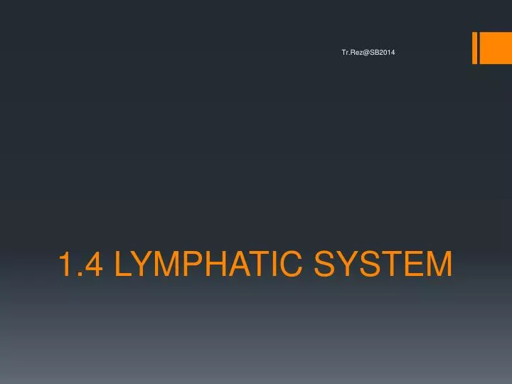 1 4 lymphatic system