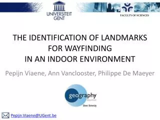 THE IDENTIFICATION OF LANDMARKS FOR WAYFINDING IN AN INDOOR ENVIRONMENT