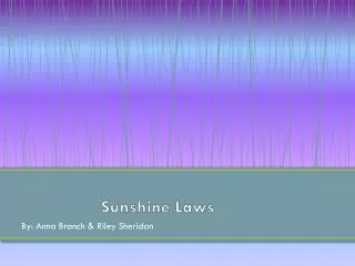 Sunshine Laws