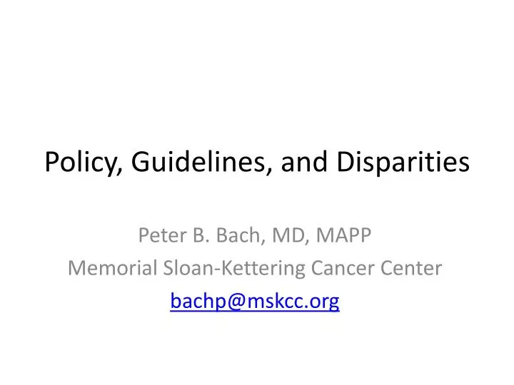 policy guidelines and disparities