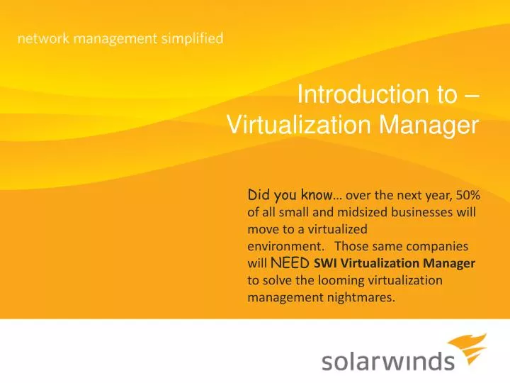 introduction to virtualization manager