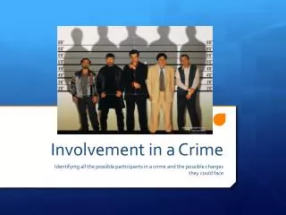 Involvement in a Crime