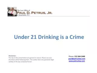 Under 21 Drinking is a Crime