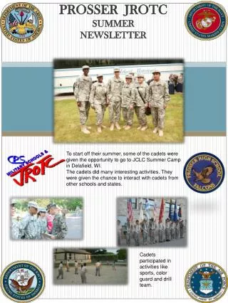 PROSSER JROTC SUMMER NEWSLETTER