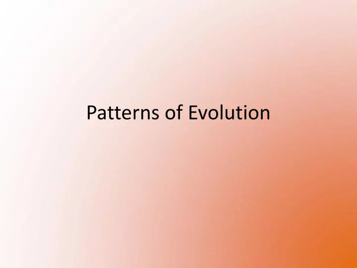 patterns of evolution