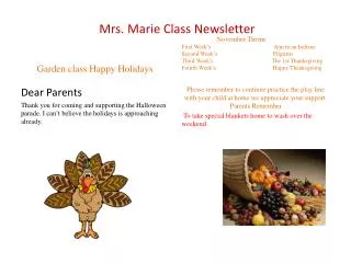 Mrs. Marie Class Newsletter